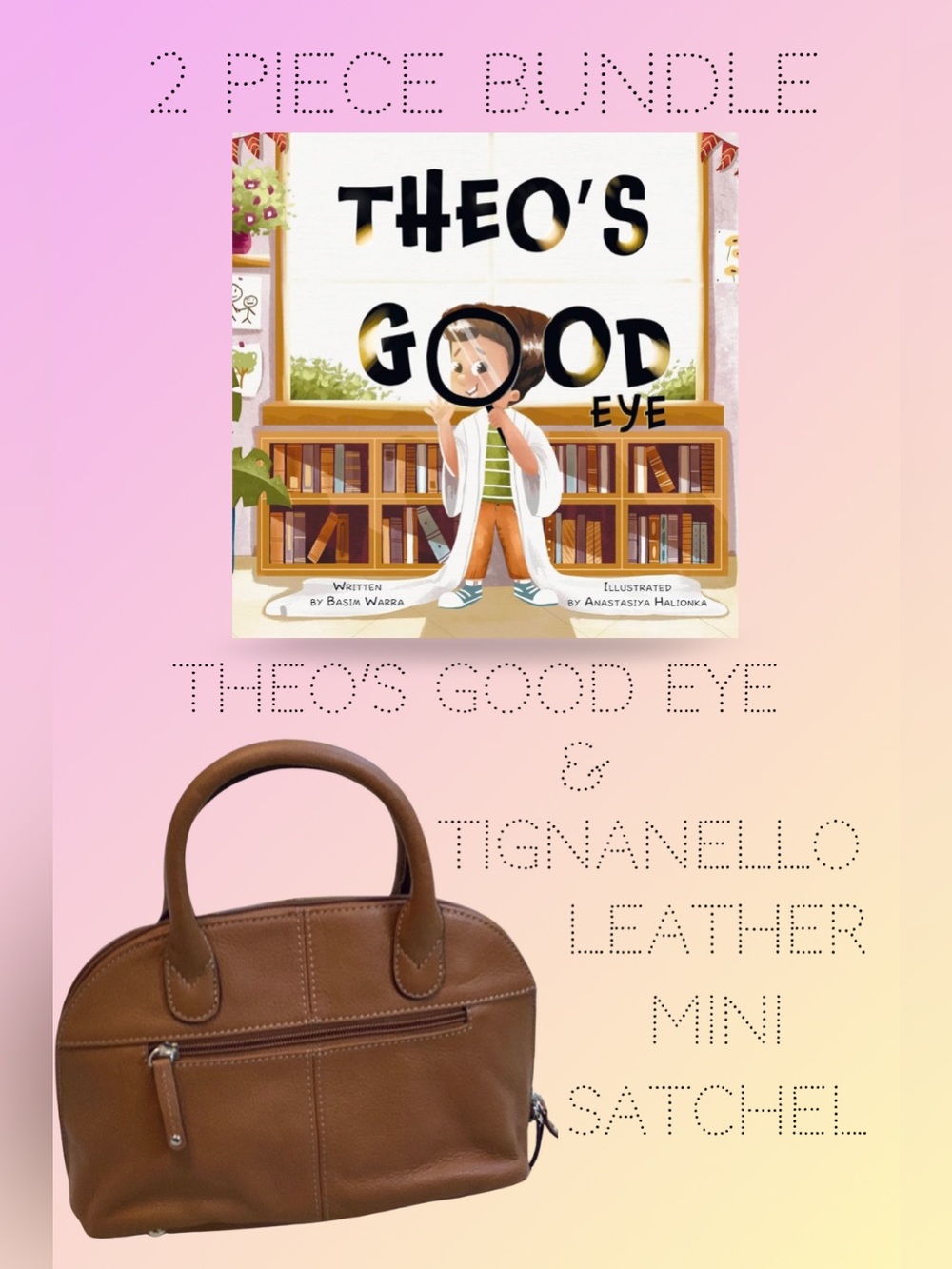 2pc Bundle: Tignanello Leather Mini Satchel & Theo’s Good Eye (2 Books Donated📚)